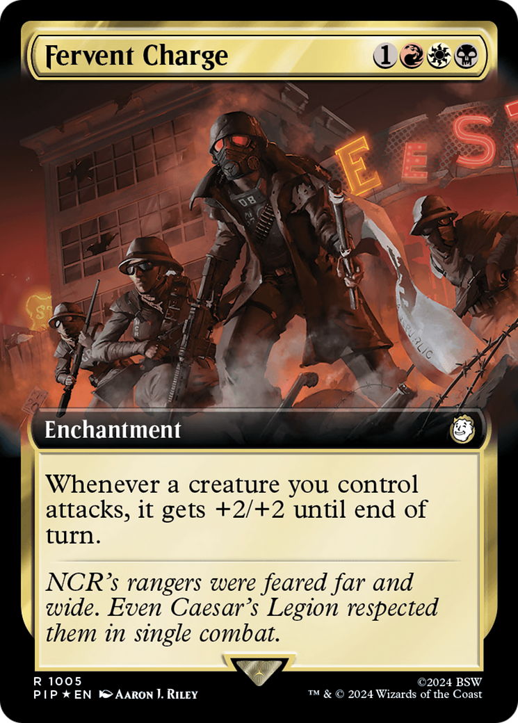 Fervent Charge (Extended Art) (Surge Foil) [Fallout] | Gate City Games LLC