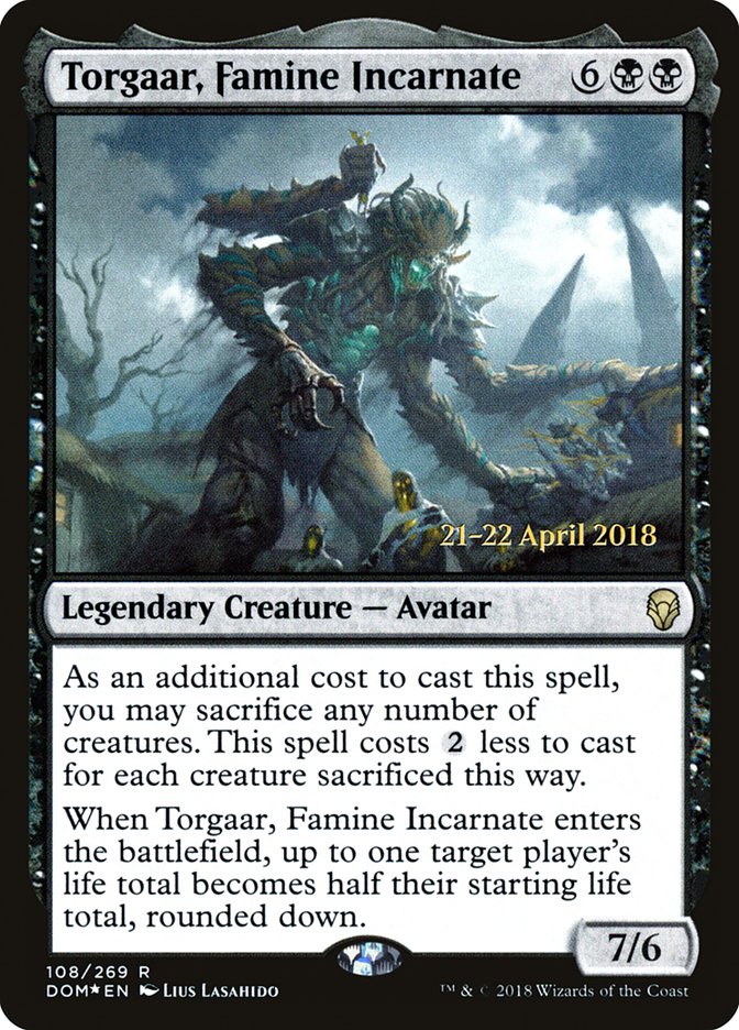 Torgaar, Famine Incarnate [Dominaria Prerelease Promos] | Gate City Games LLC
