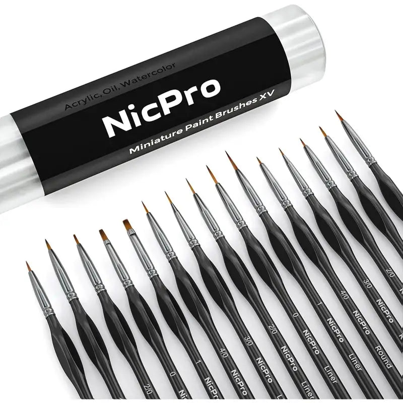NicPro Miniature Paint Brushes XV | Gate City Games LLC