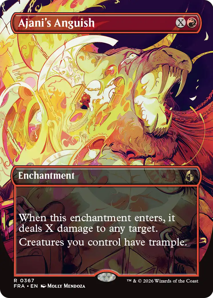 Ajani's Anguish (Borderless) [Reality Fracture] | Gate City Games LLC