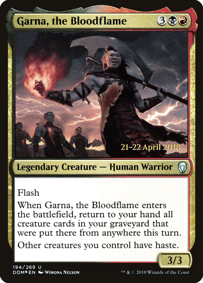 Garna, the Bloodflame [Dominaria Prerelease Promos] | Gate City Games LLC