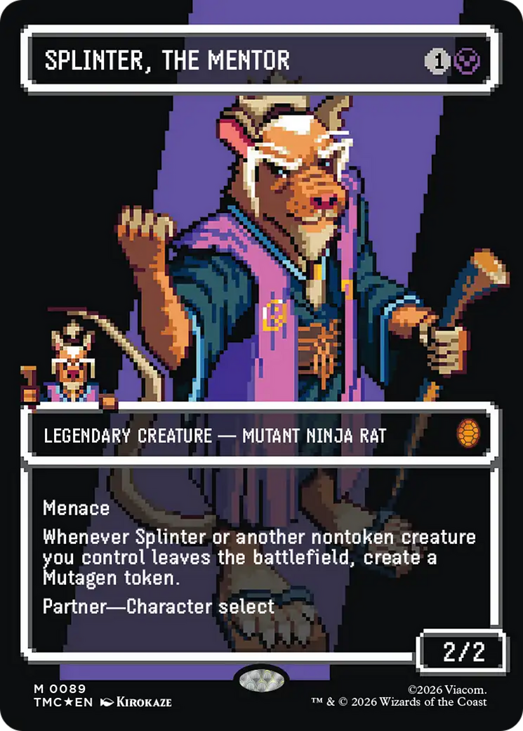 Splinter, the Mentor (0089) (Borderless) (Surge Foil) [Teenage Mutant Ninja Turtles Commander] | Gate City Games LLC