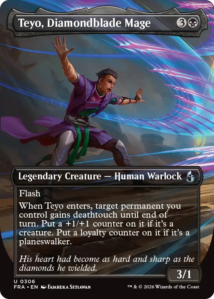 Teyo, Diamondblade Mage (Borderless) [Reality Fracture] | Gate City Games LLC