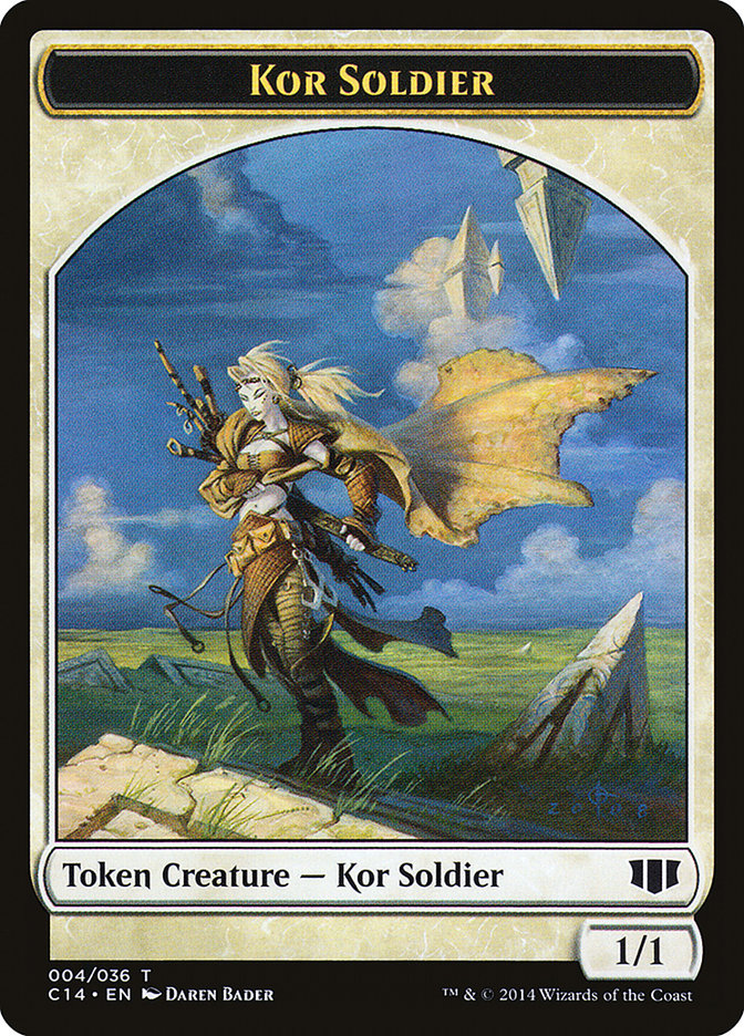 Kor Soldier // Pegasus Double-Sided Token [Commander 2014 Tokens] | Gate City Games LLC
