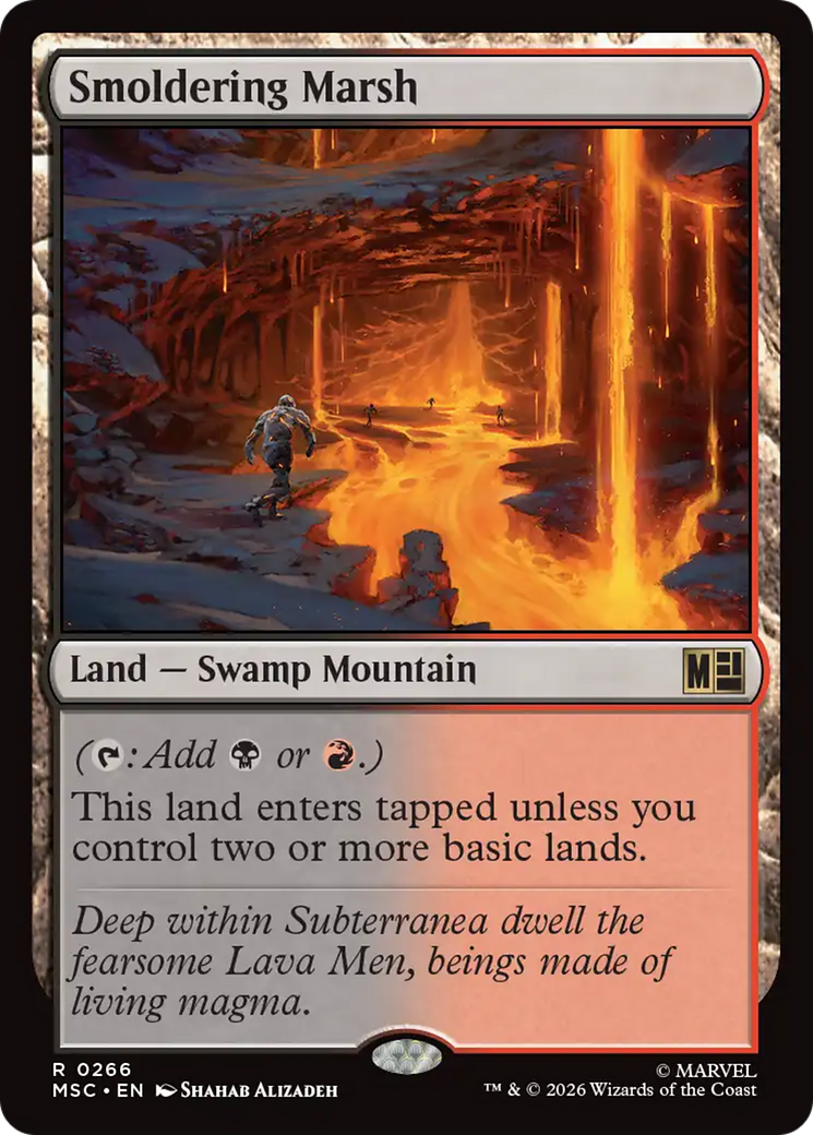 Smoldering Marsh (Surge Foil) [Marvel Super Heroes Commander] | Gate City Games LLC