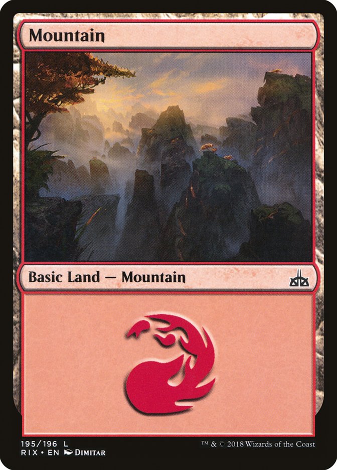 Mountain (195) [Rivals of Ixalan] | Gate City Games LLC