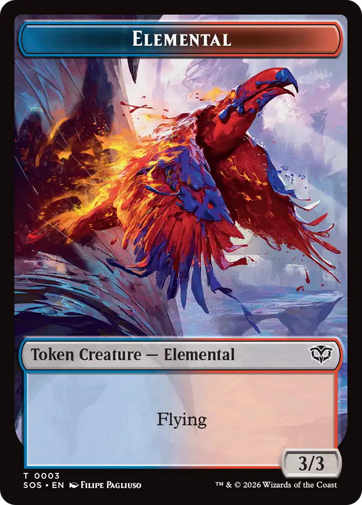 Elemental (0003) // Treasure Double-Sided Token [Secrets of Strixhaven Tokens] | Gate City Games LLC