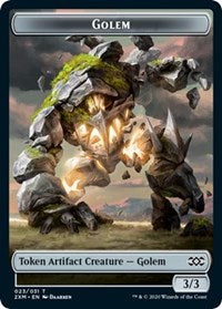 Golem // Human Soldier Double-Sided Token [Double Masters Tokens] | Gate City Games LLC
