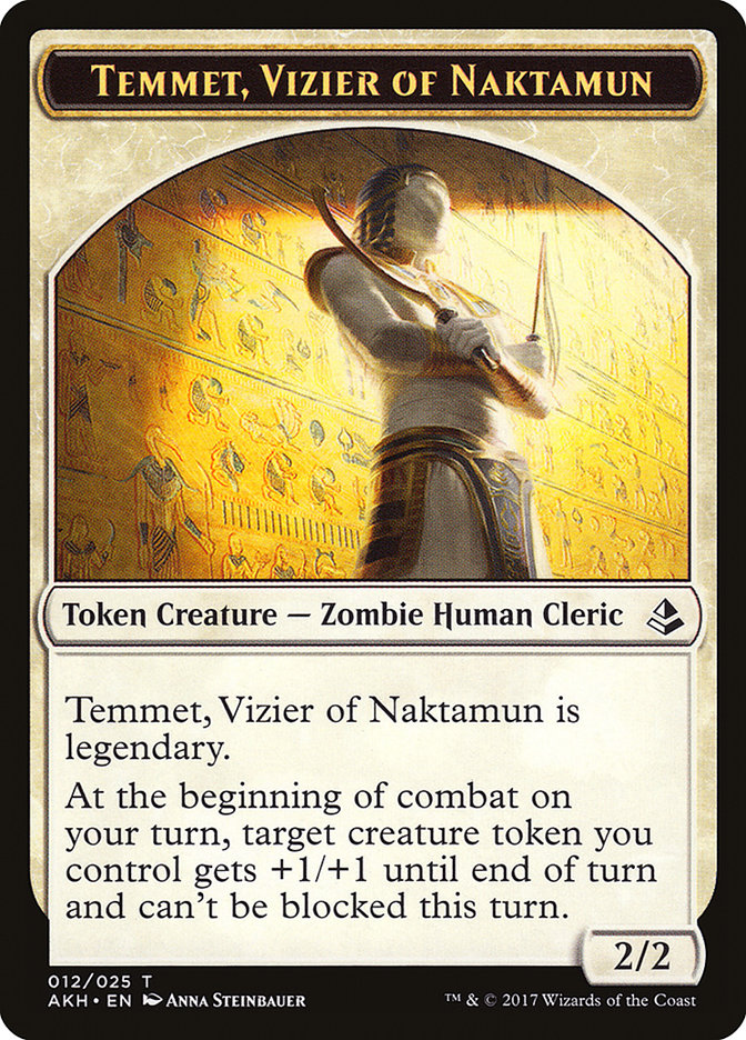 Temmet, Vizier of Naktamun // Zombie Double-Sided Token [Amonkhet Tokens] | Gate City Games LLC