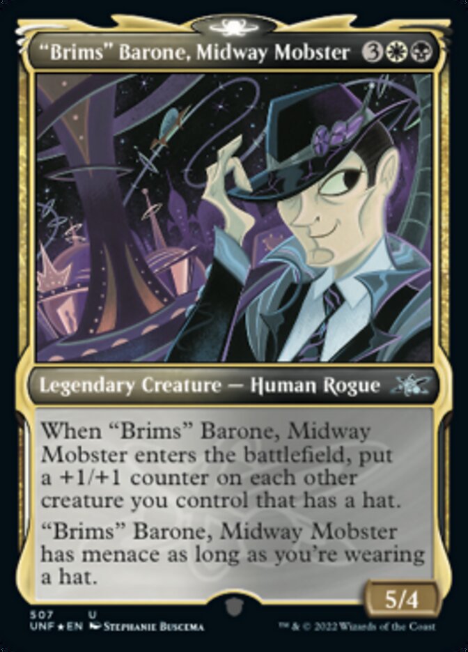 "Brims" Barone, Midway Mobster (Showcase) (Galaxy Foil) [Unfinity] | Gate City Games LLC