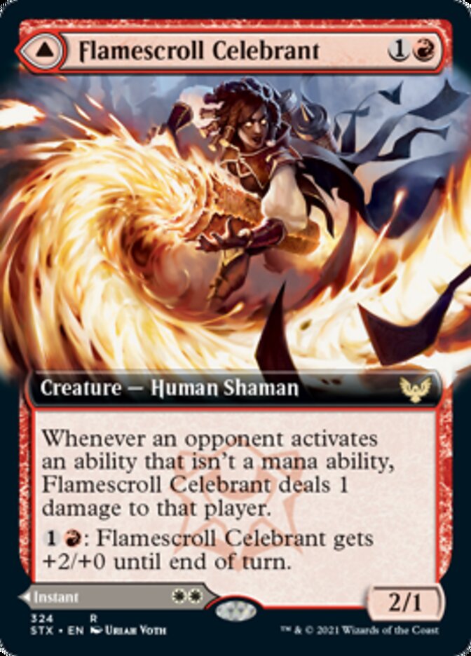 Flamescroll Celebrant // Revel in Silence (Extended Art) [Strixhaven: School of Mages] | Gate City Games LLC