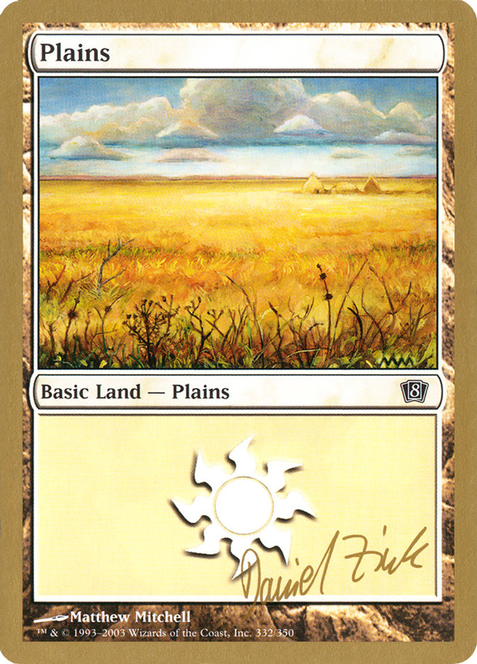 Plains (dz332) (Daniel Zink) [World Championship Decks 2003] | Gate City Games LLC