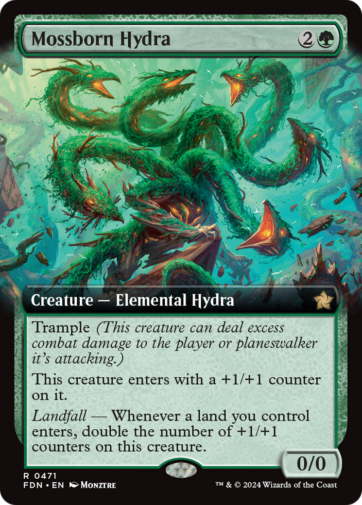 Mossborn Hydra (Extended Art) [Foundations] | Gate City Games LLC