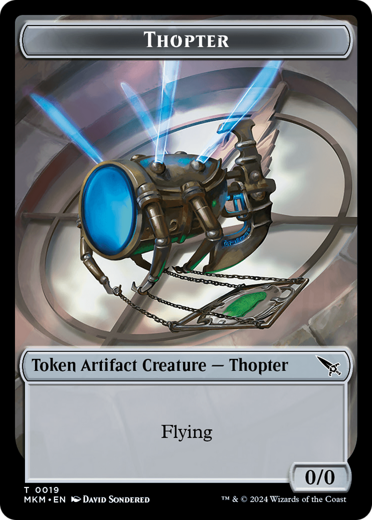 Detective // Thopter (0019) Double-Sided Token [Murders at Karlov Manor Tokens] | Gate City Games LLC