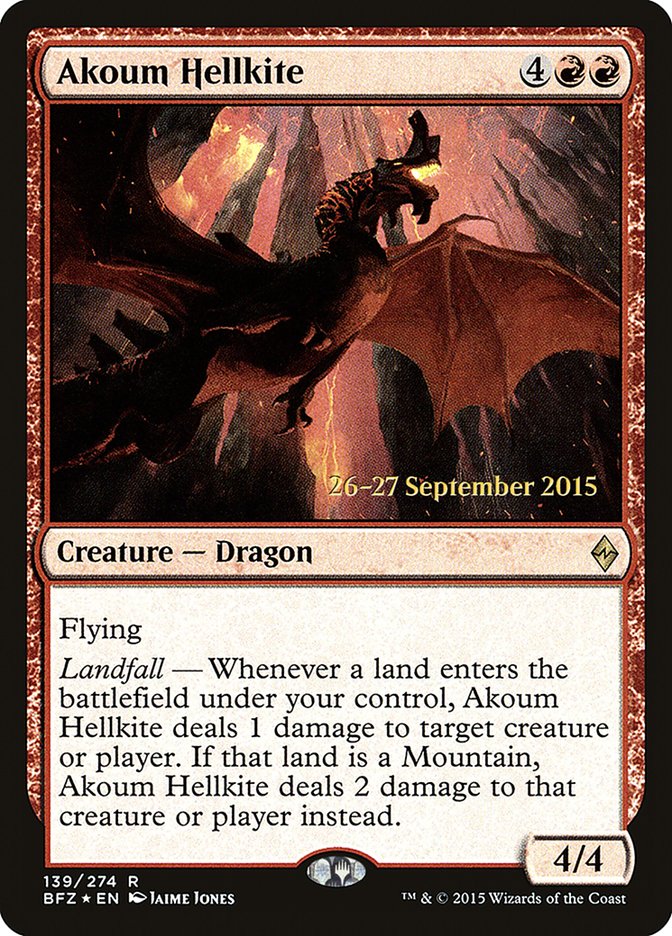 Akoum Hellkite [Battle for Zendikar Prerelease Promos] | Gate City Games LLC