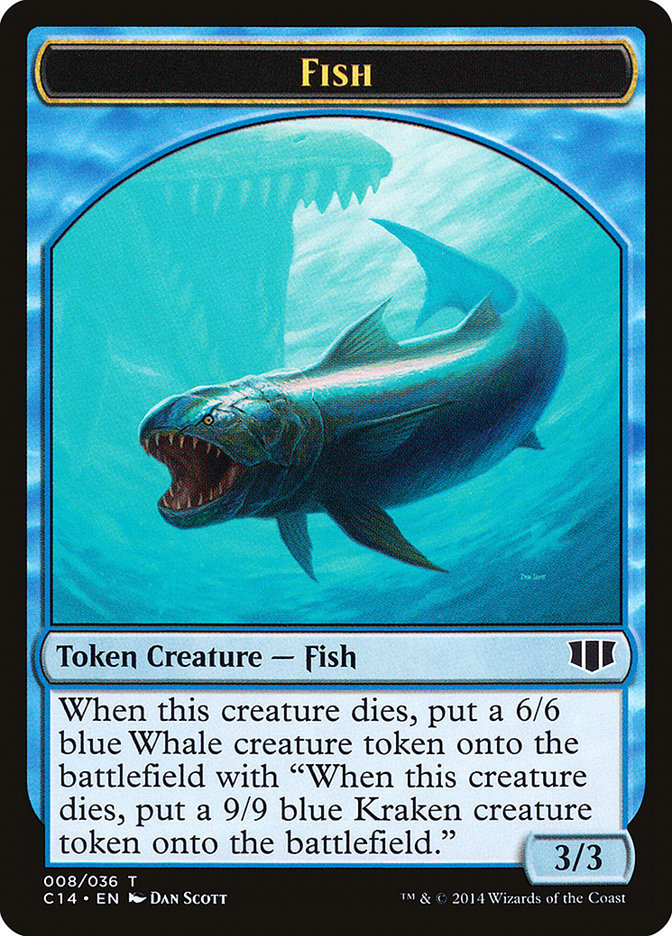Fish // Zombie (011/036) Double-Sided Token [Commander 2014 Tokens] | Gate City Games LLC