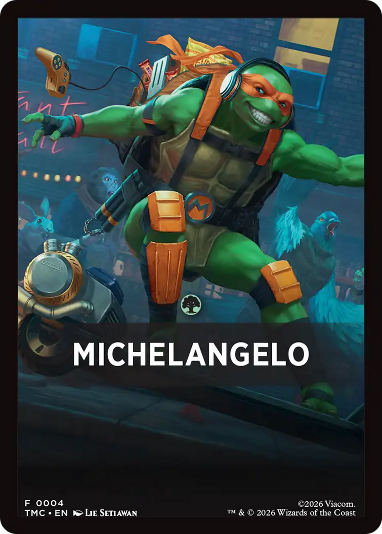 Michelangelo Theme Card [Teenage Mutant Ninja Turtles Commander Tokens] | Gate City Games LLC