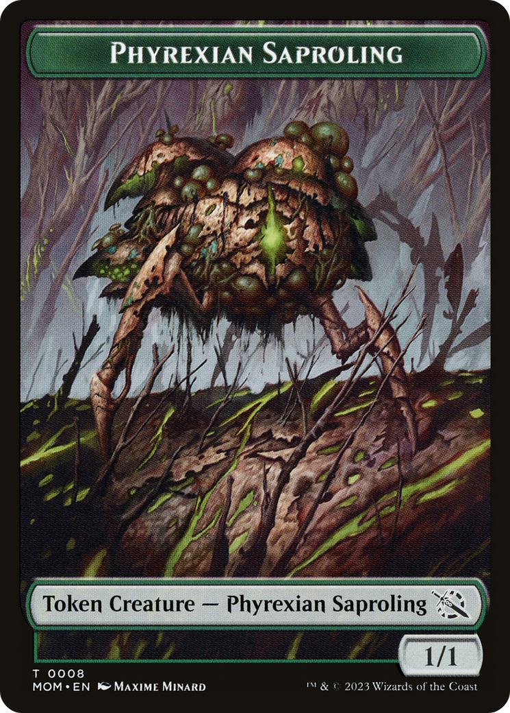 Treasure (20) // Phyrexian Saproling Double-Sided Token [March of the Machine Tokens] | Gate City Games LLC