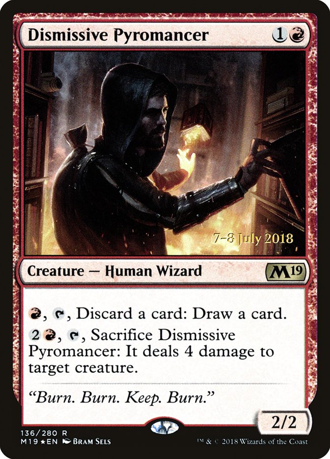 Dismissive Pyromancer [Core Set 2019 Prerelease Promos] | Gate City Games LLC