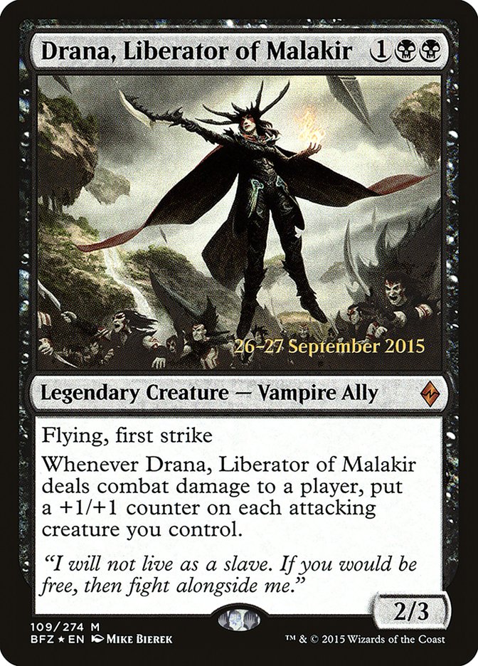 Drana, Liberator of Malakir [Battle for Zendikar Prerelease Promos] | Gate City Games LLC
