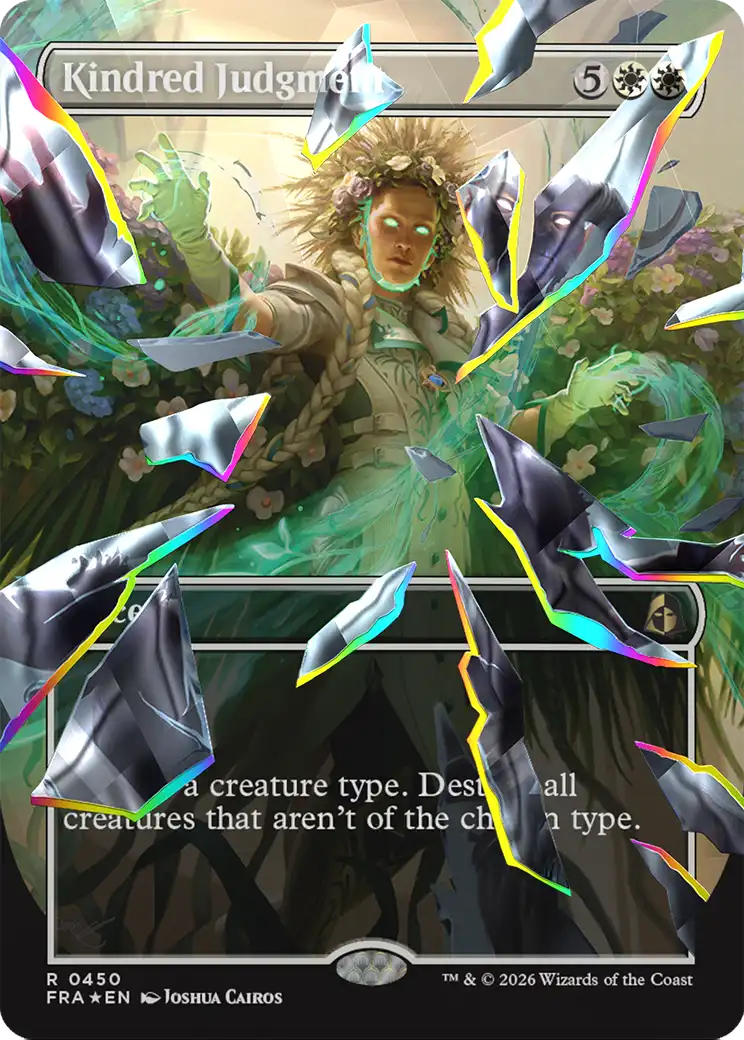 Kindred Judgment (Borderless) (Facet Foil) [Reality Fracture] | Gate City Games LLC