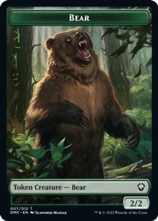 Kavu // Bear Double-Sided Token [Dominaria United Commander Tokens] | Gate City Games LLC