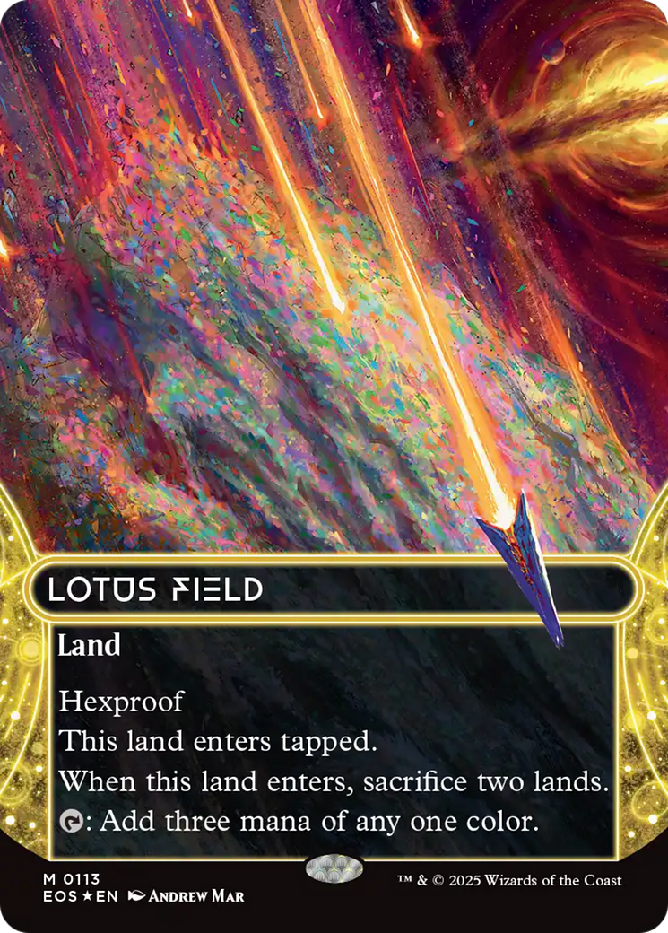 Lotus Field (0113) (Borderless) (Galaxy Foil) [Edge of Eternities: Stellar Sights] | Gate City Games LLC