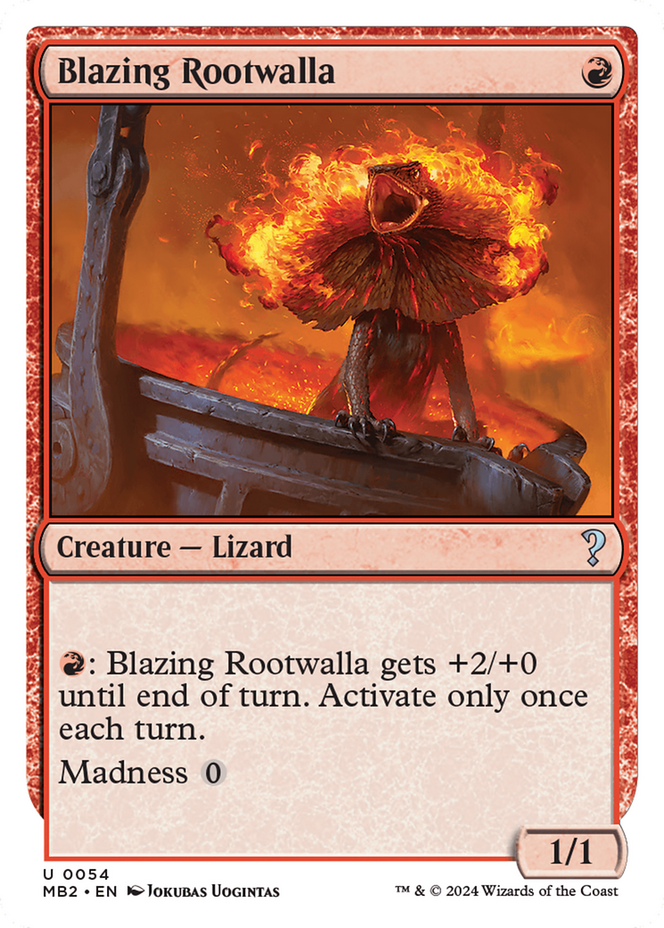 Blazing Rootwalla (White Border) [Mystery Booster 2] | Gate City Games LLC