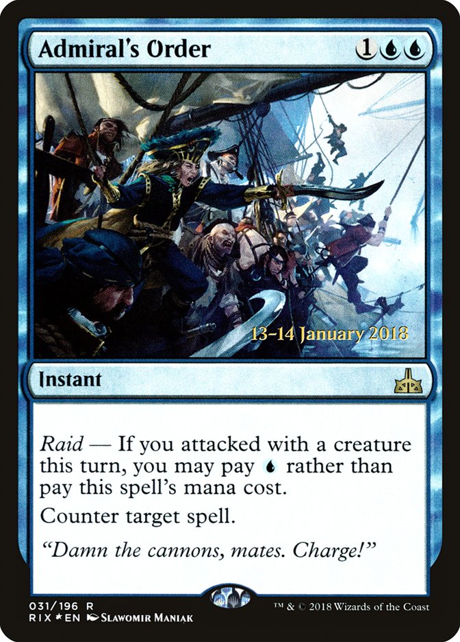 Admiral's Order [Rivals of Ixalan Prerelease Promos] | Gate City Games LLC