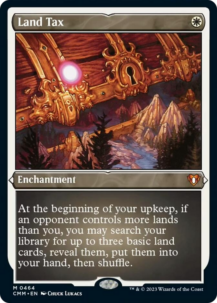 Land Tax (Foil Etched) [Commander Masters] | Gate City Games LLC