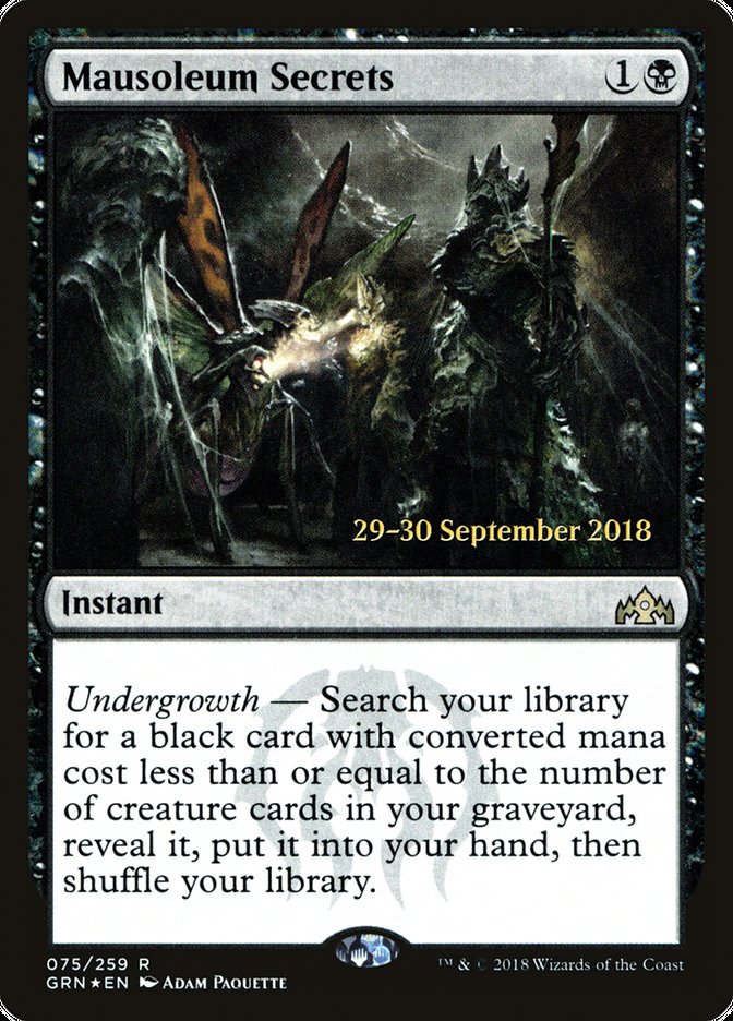 Mausoleum Secrets [Guilds of Ravnica Prerelease Promos] | Gate City Games LLC