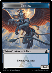 Elf Knight // Sphinx Double-Sided Token [Ravnica Remastered Tokens] | Gate City Games LLC