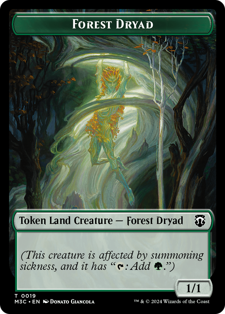 Forest Dryad // Vivien Reid Emblem Double-Sided Token [Modern Horizons 3 Commander Tokens] | Gate City Games LLC