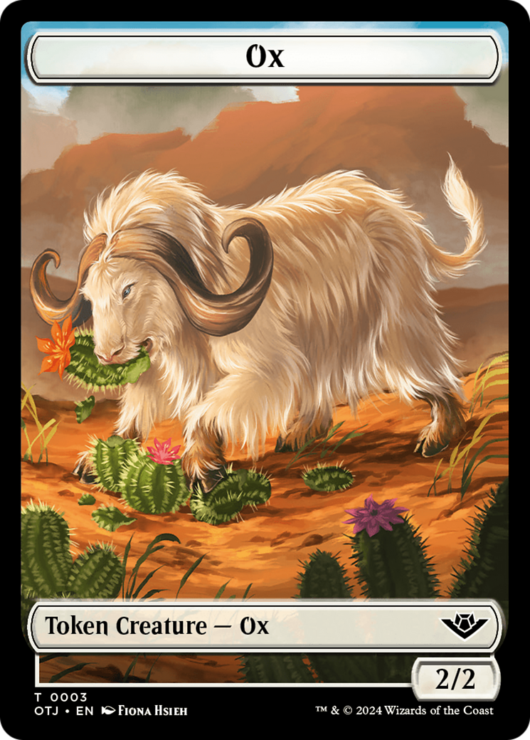 Treasure // Ox Double-Sided Token [Outlaws of Thunder Junction Tokens] | Gate City Games LLC