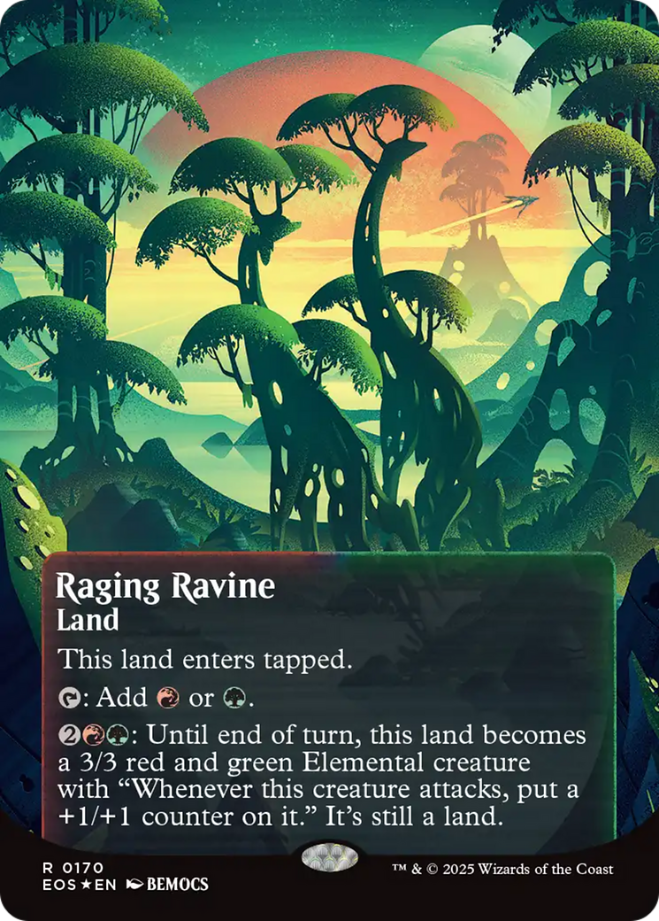 Raging Ravine (0170) (Borderless) (Galaxy Foil) [Edge of Eternities: Stellar Sights] | Gate City Games LLC