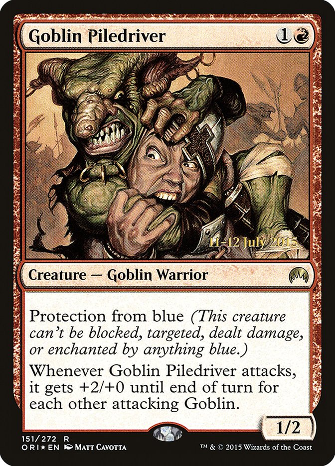 Goblin Piledriver [Magic Origins Prerelease Promos] | Gate City Games LLC