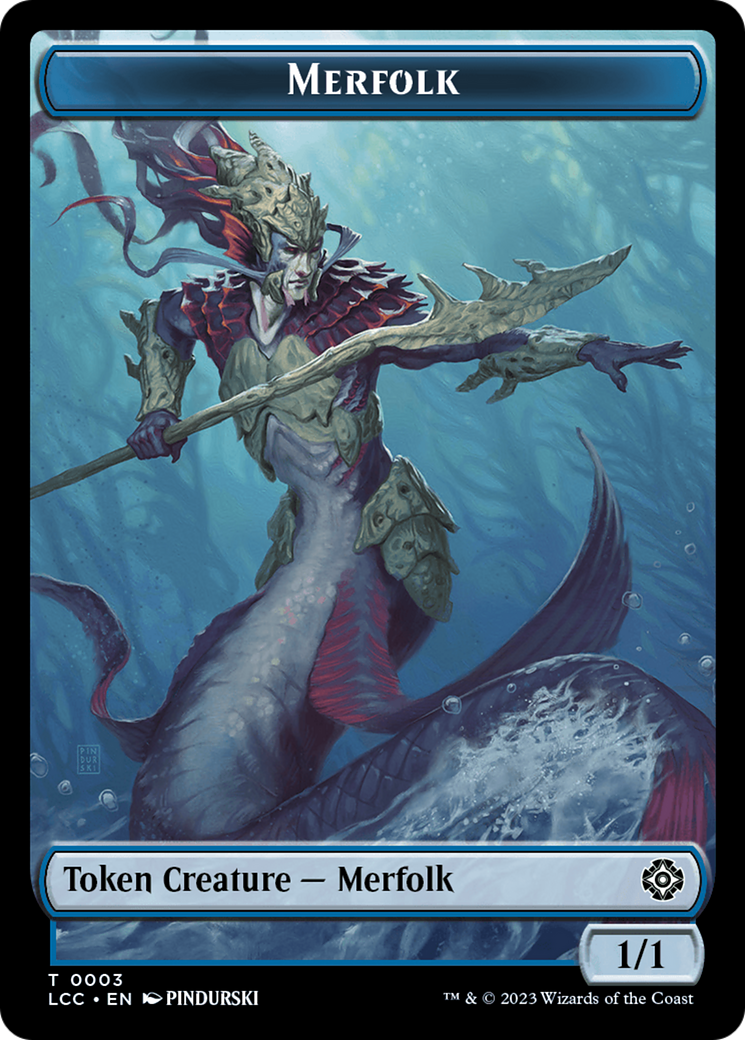 Frog Lizard // Merfolk (0003) Double-Sided Token [The Lost Caverns of Ixalan Commander Tokens] | Gate City Games LLC