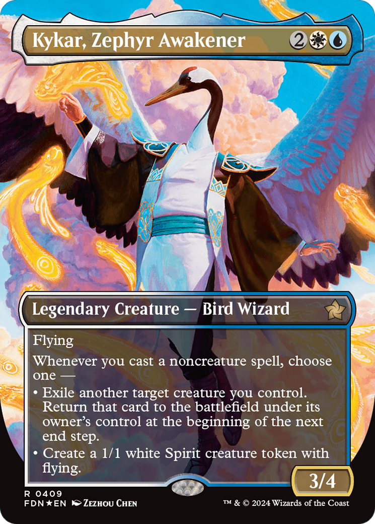 Kykar, Zephyr Awakener (Borderless) (Mana Foil) [Foundations] | Gate City Games LLC