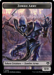 Human Warrior // Zombie Army Double-Sided Token [Commander Masters Tokens] | Gate City Games LLC