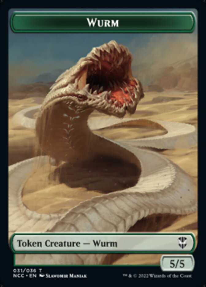 Elf Warrior // Wurm Double-Sided Token [Streets of New Capenna Commander Tokens] | Gate City Games LLC