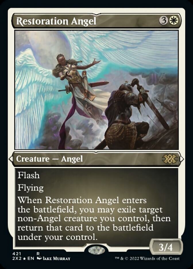 Restoration Angel (Foil Etched) [Double Masters 2022] | Gate City Games LLC