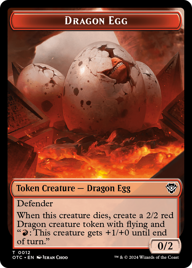 Dragon Egg // Dragon Double-Sided Token [Outlaws of Thunder Junction Commander Tokens] | Gate City Games LLC