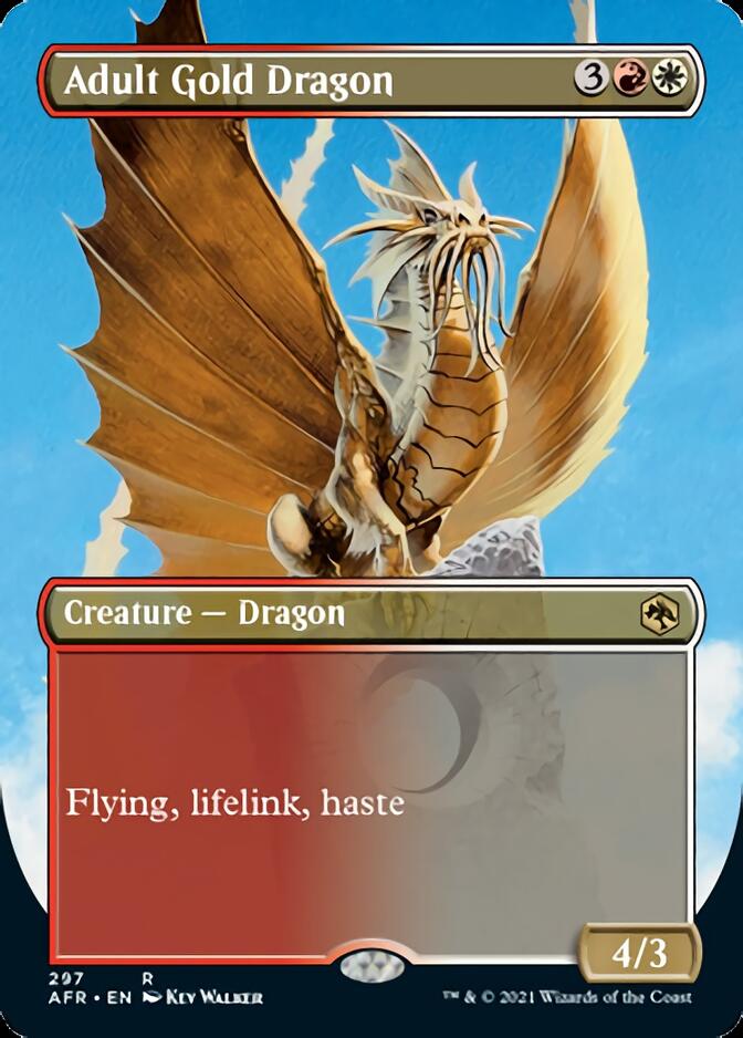 Adult Gold Dragon (Borderless Alternate Art) [Dungeons & Dragons: Adventures in the Forgotten Realms] | Gate City Games LLC