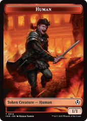 Human (0014) // Emblem - Chandra, Dressed to Kill Double-Sided Token [Innistrad Remastered Tokens] | Gate City Games LLC