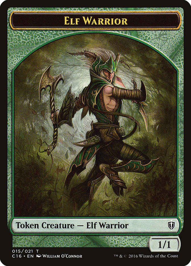 Elf Warrior // Zombie Double-Sided Token [Commander 2016 Tokens] | Gate City Games LLC