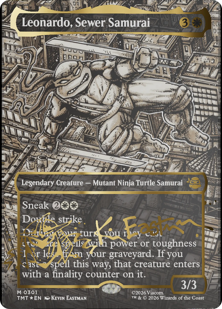 Leonardo, Sewer Samurai (Borderless) (Gold-Stamped Signature) [Teenage Mutant Ninja Turtles] | Gate City Games LLC