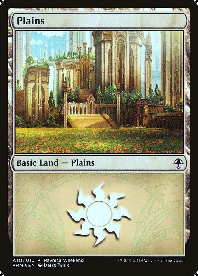 Plains (A10) [Ravnica Allegiance Ravnica Weekend] | Gate City Games LLC