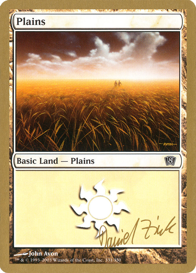 Plains (dz331) (Daniel Zink) [World Championship Decks 2003] | Gate City Games LLC