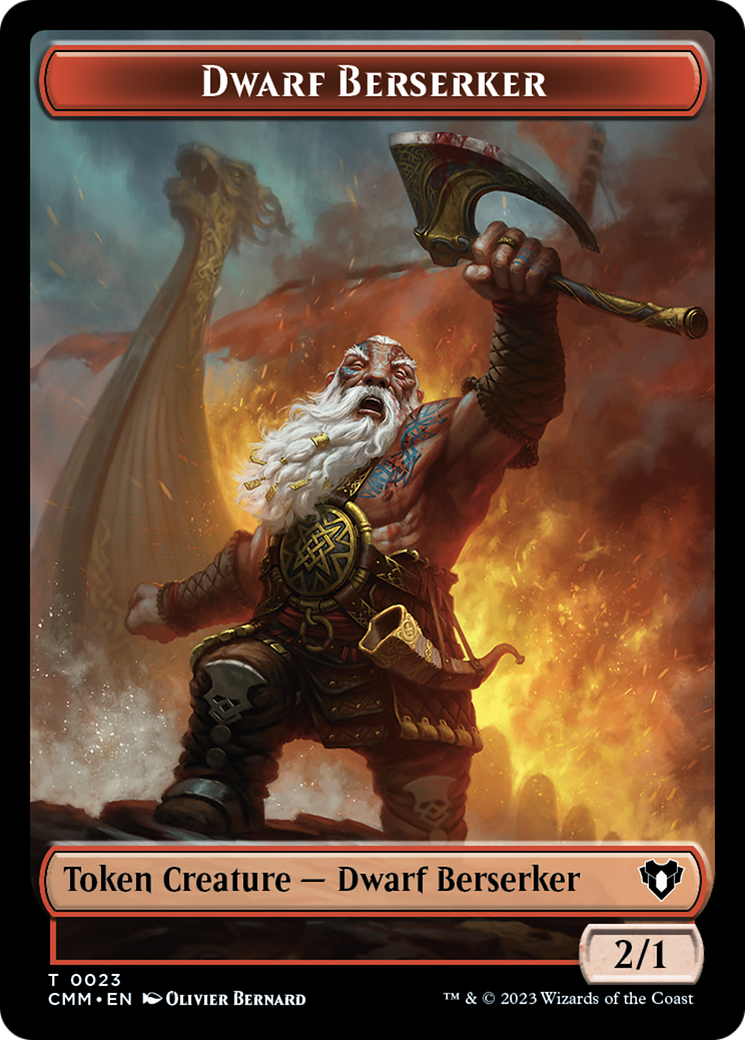 Elemental (0024) // Dwarf Berserker Double-Sided Token [Commander Masters Tokens] | Gate City Games LLC