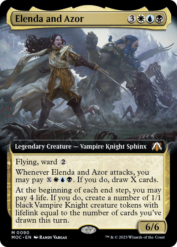 Elenda and Azor (Extended Art) [March of the Machine Commander] | Gate City Games LLC
